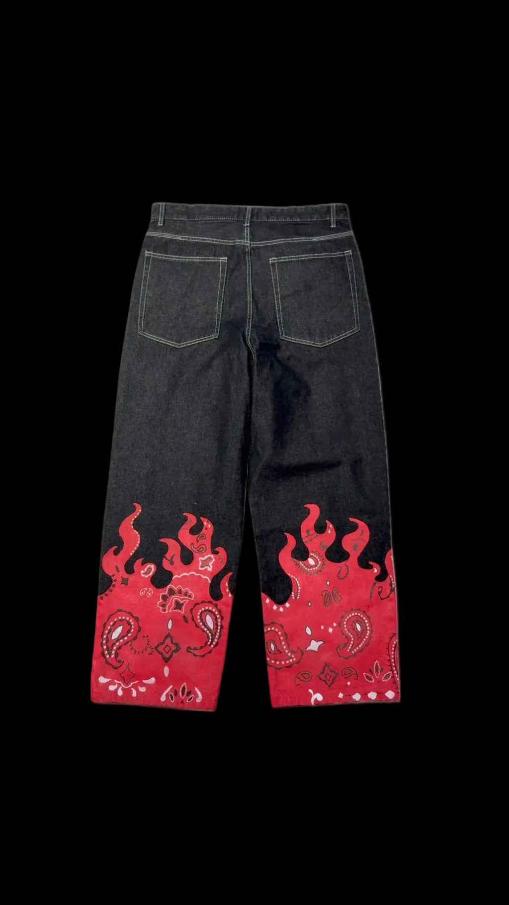 “Bandana Flames” jeans