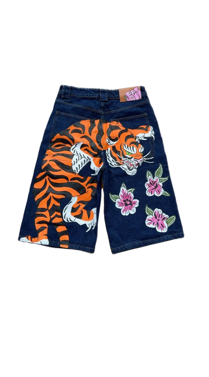 “Blossoming Tiger” jorts