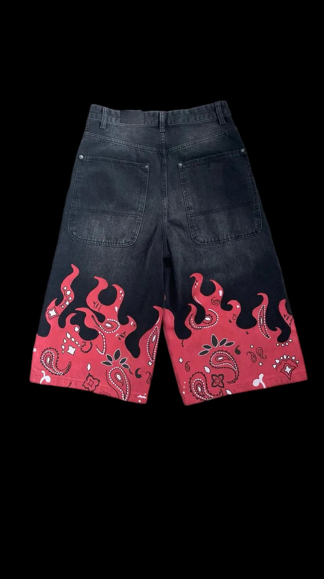 “Bandana Flames” jorts