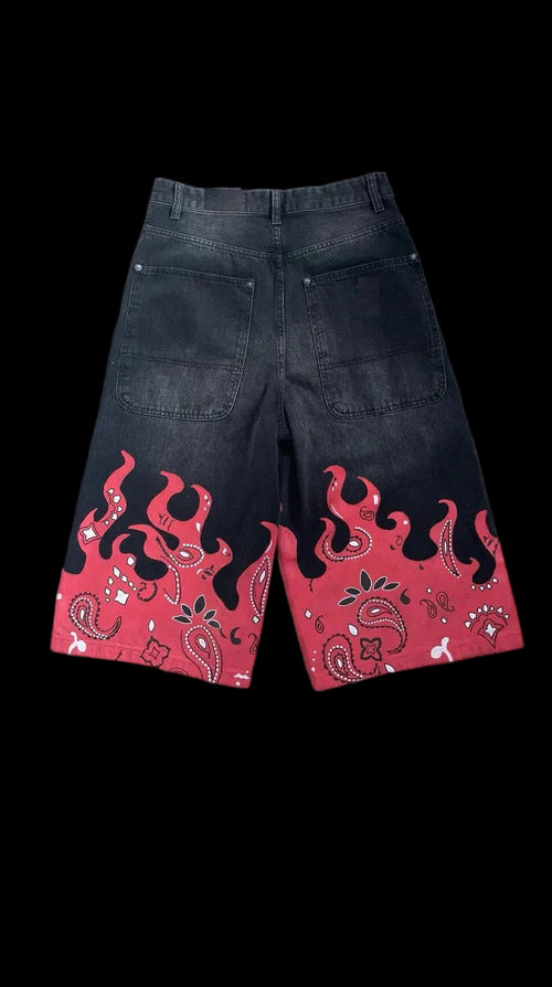 “Bandana Flames” jorts