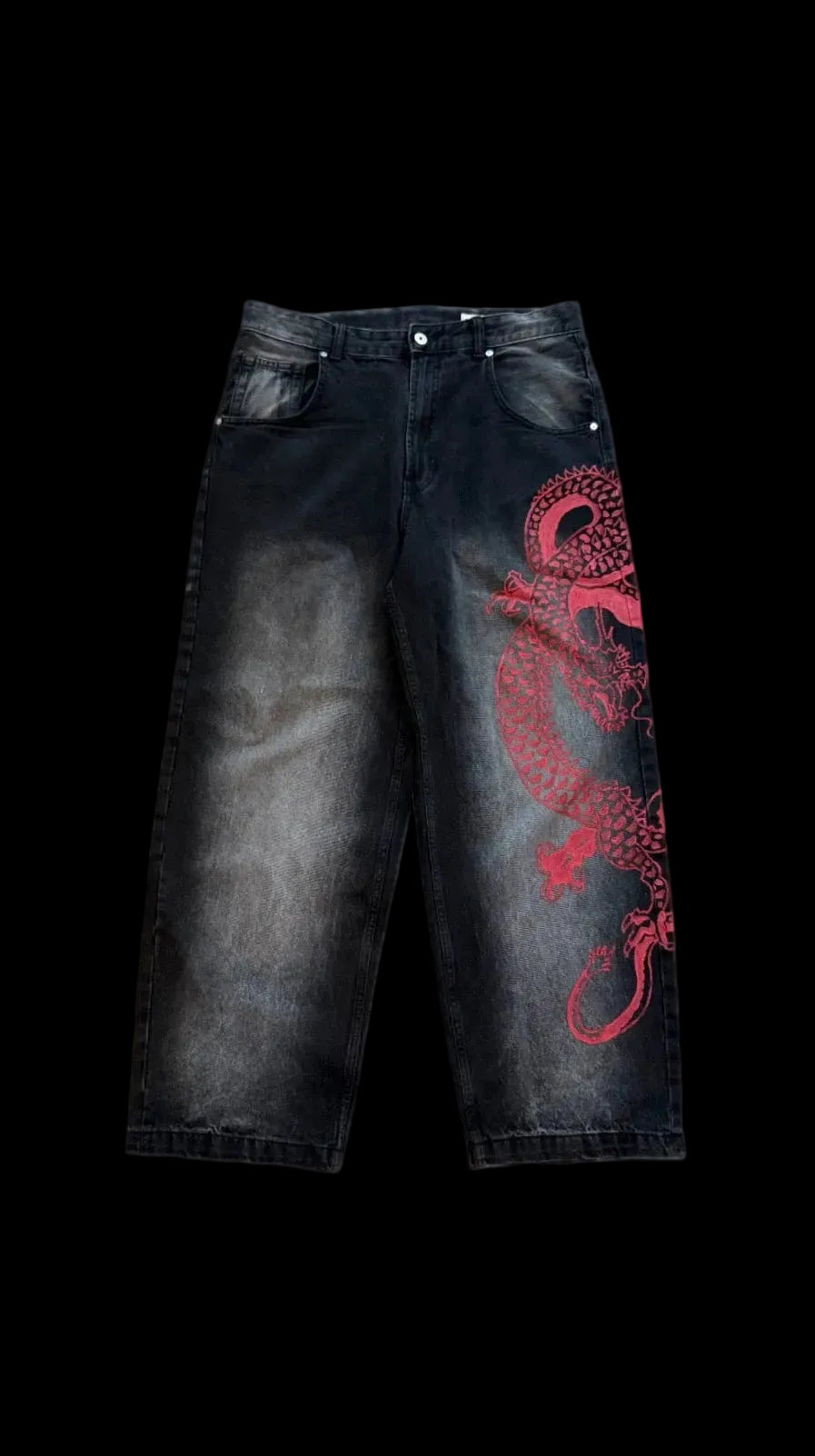 “Japanese Dragon” red edition jeans